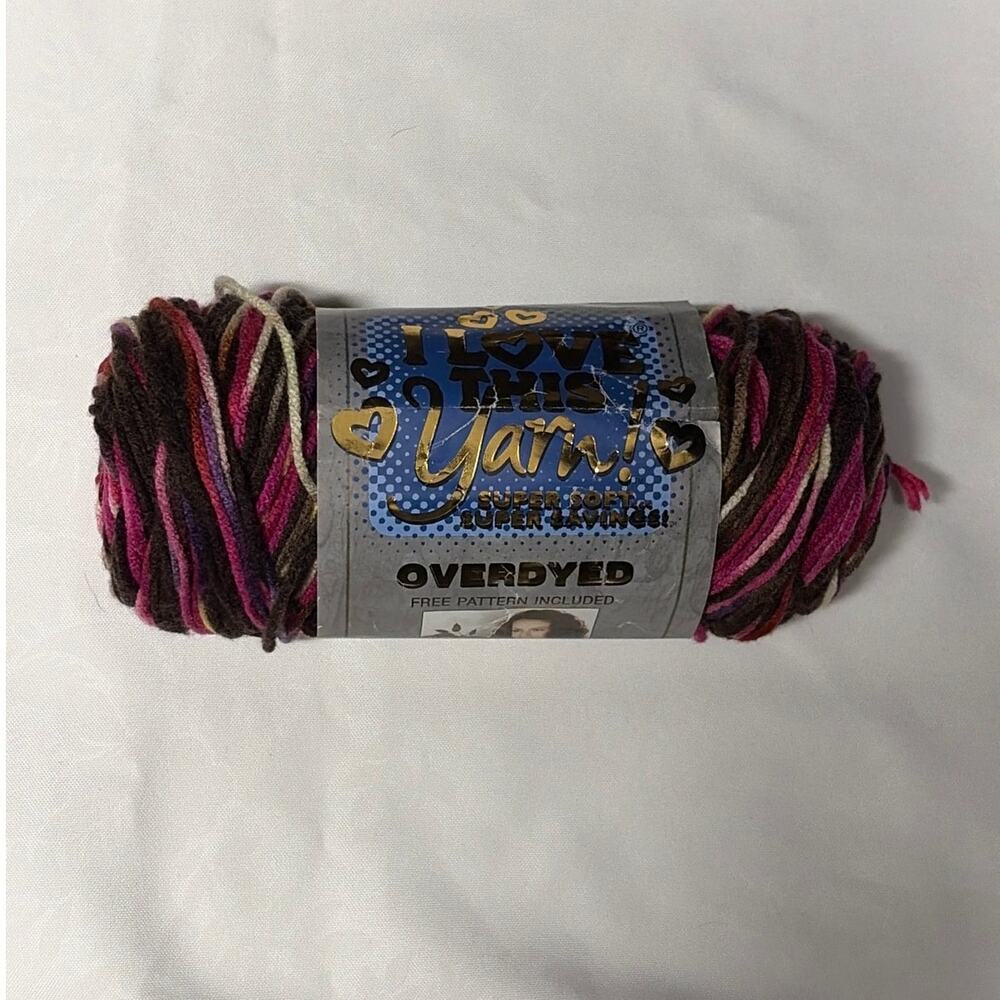 I Love This Yarn Overdyed Hope's Roses #01 Acrylic Yarn 251 Yds Discontinued